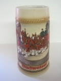 Budweiser Stein Embossed w/ Clydesdales Team Framed by Horse Shoe