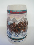 Budweiser Holiday Stein Collection 1993 Special Delivery Clydesdales Winter Landscape Scene