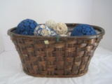 Woven Basket w/ Decorative Spheres Basket