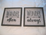 Pair - Wonder Always/Wander Often Shadow Box Framed Calligraphy