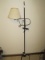 Black Wrought Iron Adjustable Reading Floor Lamp Brass Finish Accents