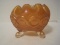 Northwood Depression Marigold Carnival Glass Beaded Cable Pattern Footed Rose Bowl