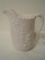 Imperial Milk Glass Footed Pitcher w/ Relief Dutch Windmill/Cottage Medallion Scenes