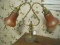 Victorian Era Style Parlor Lamp w/ Double Marigold Carnival Glass Shades