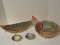 2 Terra Cotta Fish Design, Serving Bowls, Hand Painted Made in Italy