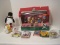 Lot - Peanuts Mini Figure Christmas Lighted Village Shop Building Doll Shoppe