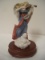 Dillard's Trimming Porcelain Angel Playing Violin Figural Music Box on Wooden Base