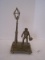 Brass Match Stick Holder Street Lamp Post w/ Shoe Shine Boy Figurine