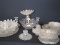 Lot - Misc. Pressed Glass Wexford, Iridescent Ray, Hobstar & Other Patterns Candle Sticks