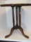 Mahogany Pie Crust Accent Reed Columns Pedestal Table