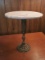 Pierced Traditional Design Gilted Finish Pedestal Accent Table/Plant Stand w/ Marble top