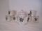 Ceramic Coffee Pot w/ 6 Matching Cups Hand Painted Floral Bouquet Design