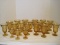 19 Pieces - Fostoria Amber Jamestown Pattern Footed Goblets 6