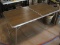 Aluminum Frame Folding Table w/ Wood Finish Top & Handle