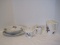 Lot - White Moss Rose Pattern Serving Pieces & Warmer Coffee Pot 6