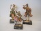 3 Molded Victorian Ladies/Gentleman Figurines on Carrara Marble Base