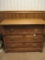 Walnut 3 Drawer Victorian Era Style Bachelor's Chest w/ Ornate Pulls & Wooden Escutcheons