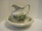 Mellor & Co. Semi-Porcelain Wash Bowl & Pitcher Green Roses Spray Transfer