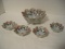 Porcelain Nut Bowl Set w/ Hand Painted Floral Pattern Master Bowl w/ 4 Individual Bowls