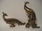 Retro Pair - Ceramic Bird Figurines Gilted Antiqued Patina