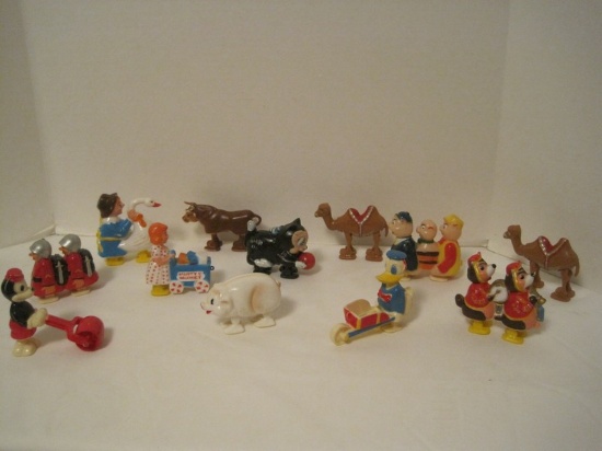 Lot - Vintage Ramp Walking Toys Mother Goose, Cat w/ Ball, Donald Duck, Camel, Etc.