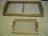 2 Wooden Frame Handled Sifters