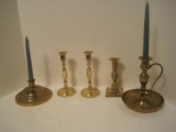 Lot - Pair Baldwin Brass Colonial Design Candle Sticks 7 1/4