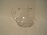 Bleikristall Crystal Etched Double Hobstar Pitcher w/ Applied Handle