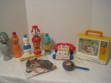 Lot - Vintage Fisher Price Chatter Telephone/T.V. Pin The Tail Donkey Game