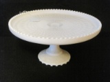 Milk Glass Pedestal Cake Plate