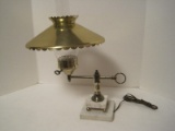 Antique Style Oil Lamp Design Accent Lamp w/ Brass Finish, Chimney