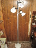 White Metal 3 Light Task Floor Lamp