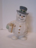 Lenox China Snowman w/ Gift Wearing A Top Hat Hand Crafted Figurine