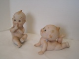 Pair - Lefton Bisque Cupid Doll Figurines