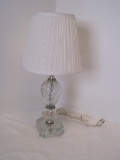 Boudoir Lamp w/ Spiral Design Font, Pleated Shade