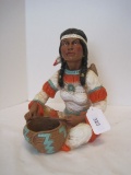 Universal Statuary Corp. © 1976 Native American Indian Woman Making A Basket