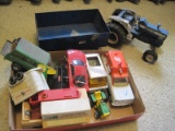 Lot - Vintage Toy Cars, Ford Tractor w/ Wagon, Tonka Stables, Etc.