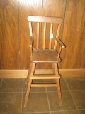 Vintage Maple Slat Back Doll High Chair