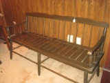 Pine Dark Stain Spindle Back Bench