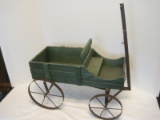 Green Wooden Decorative Buggy Wagon