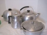 Vintage Aluminum Kitchenware Kettle, Coffee Pot, Etc.