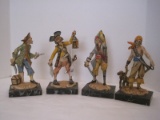 4 Molded Pirate Figurines on Carrara Marble Base