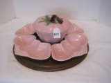 Valley Vista Calif Ceramic Strawberry Pattern Condiment Dishes