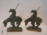 End of Trail Native American on Horseback Bookends