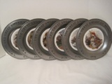 Set - 6 Great American Revolution 1776 Commemorative Pewter Plates