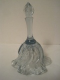 Fenton Azure Blue Glass Hand Bell w/ Spiral Relief Design