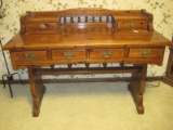 Link-Taylor Colonial Pine American Traditional Trestle Writing Desk w/ Spindle Accent