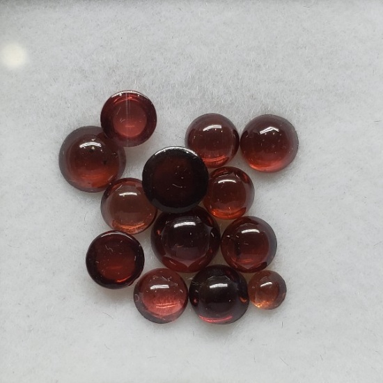 Genuine Garnets, Round Cabochon