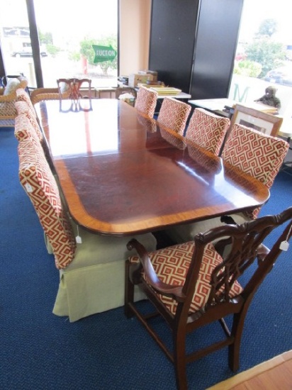 Mahogany Banded Design Dining Table w/ 2 leaves Art Welling www.thetraditionalist.com
