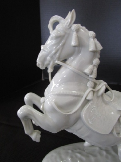 Wien Lipizzaner #1550 Levade White Stallion Ceramic 'Blanc de Chine